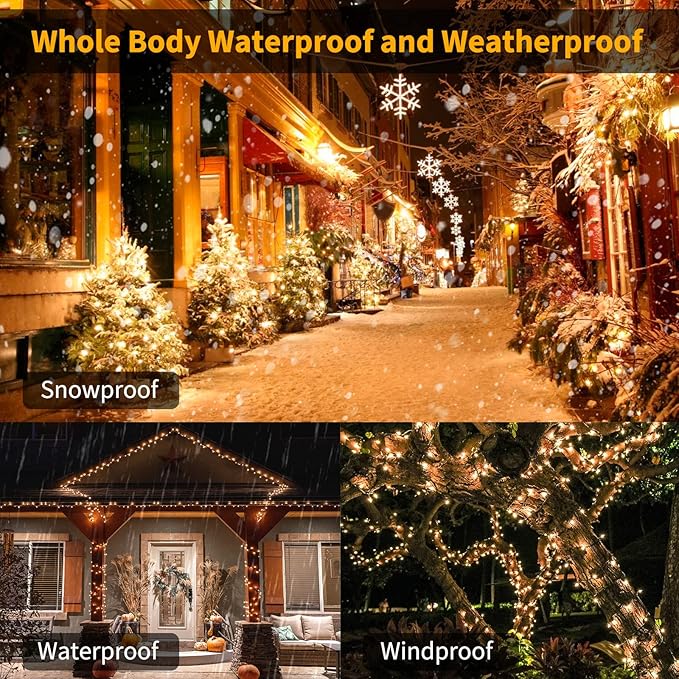 Battery Operated Christmas Lights 4 Pack 20 LED Mini String Lights with 8 Modes Waterproof Tree Lights for Xmas Outdoor Indoor Holiday Party Garden Decor, Warm White