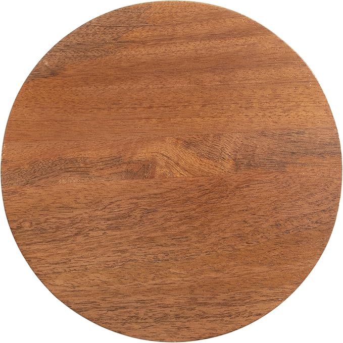 Kate and Laurel Dahl Wooden Round Drink Table; 8 x 23; Walnut Brown; Mid-Century Modern Circle Wood Accent Pedestal Table for Living Room Plant Stand or Small Bedroom Nightstand