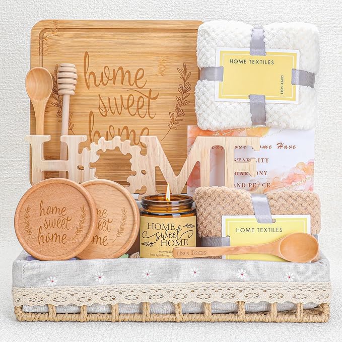 House Warming Gifts New Home,New Home Gifts Ideas,Realtors Closing Gifts for Home Buyers,Home Sweet Home Bamboo Serving Board for Couple Women Men