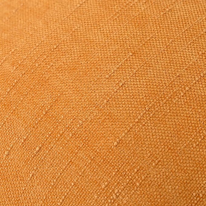 Set of 4 Soft Textured Decorative Throw Pillow Covers 20x20 Inch Cozy Farmhouse Cushion Cover Square Accent Pillow Cases for Bed Couch Sofa Living Room, Orange
