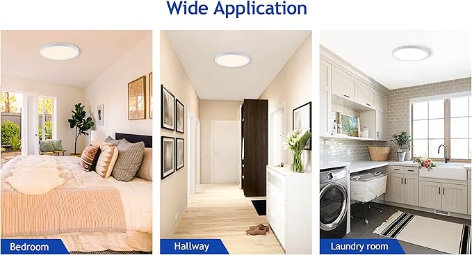 4 Pack Dimmable Flush Mount Ceiling Light, 12 Inch 3 Color Temp Selectable, 20W, Round, White, ETL