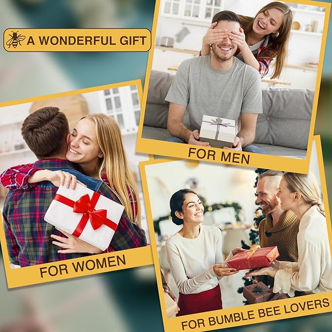 8PCS Bumble Bee Bamboo Cooking Utensil Spoon with Apron Oven Mitt Potholder for Kitchen Decor,Honey Bee Themed Gifts for Women,Kitchen Pot Holder Sets for Housewarming,Birthday