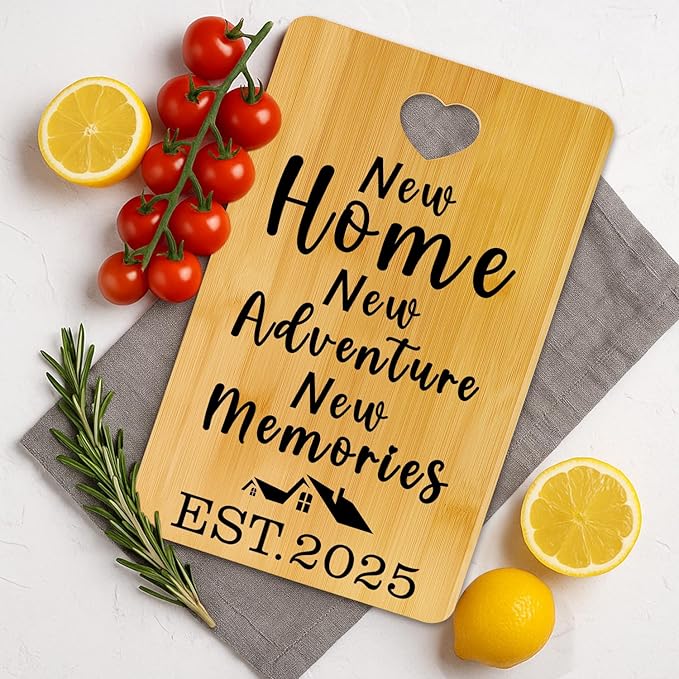 Housewarming Gift for New Home Charcuterie Boards Decorative Bamboo Cutting Board Kitchen House Decor House Owners Present for Christmas Gifts New Apartment Wooden Cheese Board