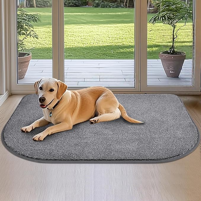 Dirt Trapper Dog Door Mat 32" x 47" / 80cm x 120cm, Washable Kitchen Rug, Non Slip Kitchen Mat for Floor, Absorbent Indoor Entryway Rug for Laundry, Bathroom, Bedroom