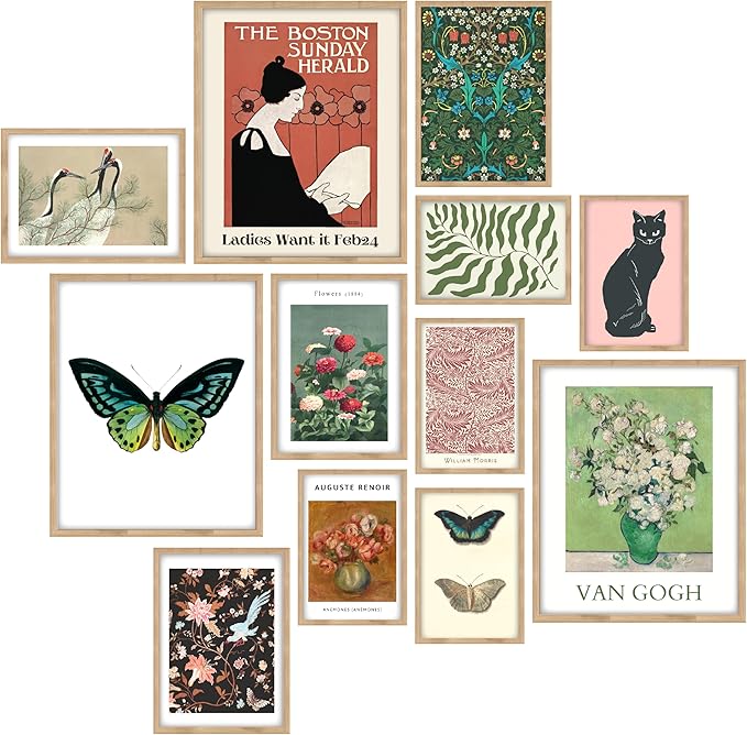 97 Decor Eclectic Wall Decor - Vintage Boho Wall Art Prints, Retro Maximalist Aesthetic Pictures, Gallery Prints Funky Eclectic Posters for Bedroom Home Dorm Decorations (Unframed)