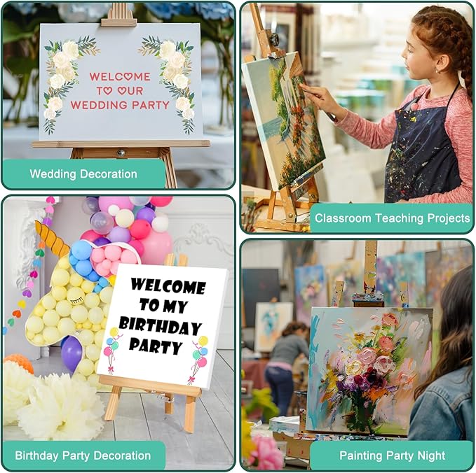 ESRICH Stretched Canvas for Painting, 16 Pack 8x8 Square Canvases for Painting Primed Acid-Free Blank Canvases,Painting Canvas for Beginners, Artists for Oil,Acrylic Paint, Pouring Painting.