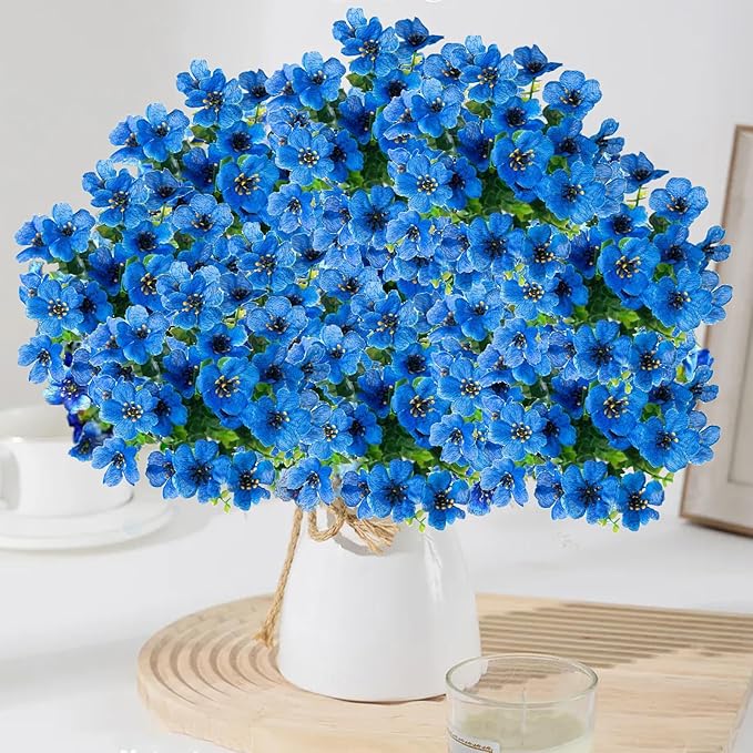 Artificial Flowers Outdoor UV Resistant Fake Plants,12 Bundles Faux Greenery for Fall Thanksgiving Christmas Porch Decor, Home Garden Patio Window Box Decorations