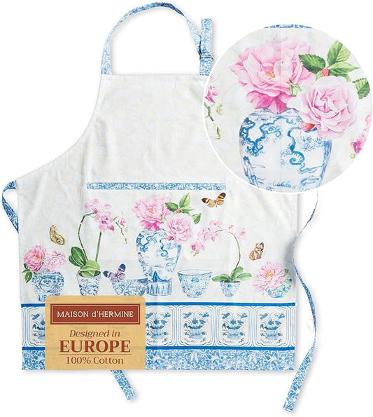 Maison d' Hermine 100% Cotton Apron for women with Pocket Kitchen Chef Apron for Men Cooking Gardening Server Waitress