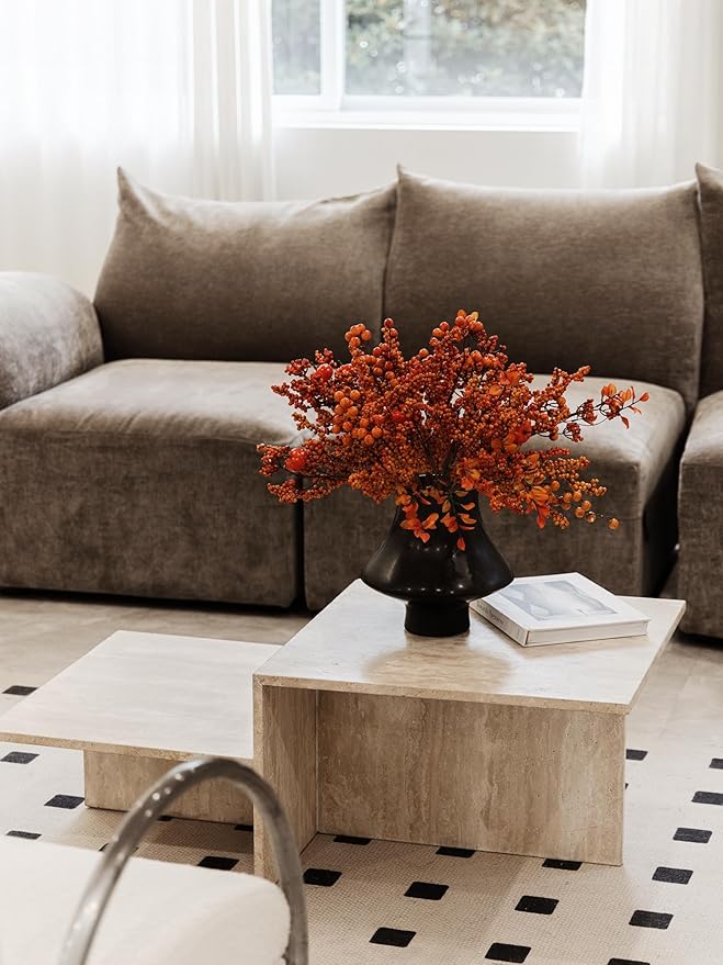 MISSPIN 10 PCS 18 inch Fall Decor Bouquets, Fall Decorations Indoor Outdoor Halloween Thanksgiving Farmhouse Arrangement Decorations for Front Door Wedding Centerpieces in Autumn (Pumpkin Berry)