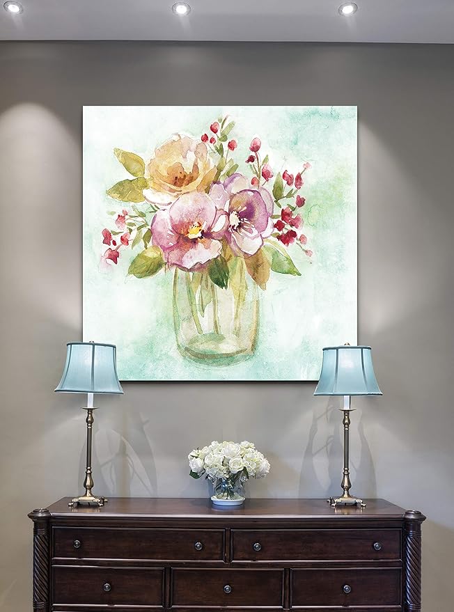 Wexford Home Summer Roses Gallery Wrapped Canvas Wall Art, 32x32