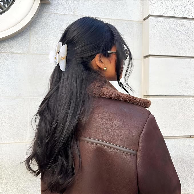 Initial Cute Hair Clips - White Letter Elegant Hair Claw Clips, Fashion Glitter Claw Clips Durable Hair Clips, Wedding Gift, Bridesmaid Gifts, Birthday Gifts, Christmas Gift, Letter K