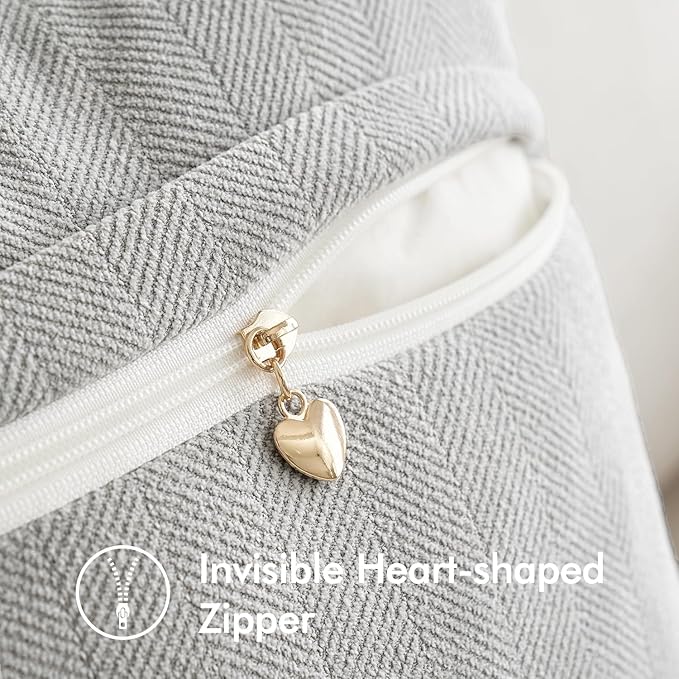 MIULEE Pack of 2 Light Grey Decorative Pillow Covers 16x16 Inch Soft Chenille Luxurious Couch Throw Pillows Farmhouse Cushion Covers with Elegant Design for Sofa Bedroom Living Room Home Decor