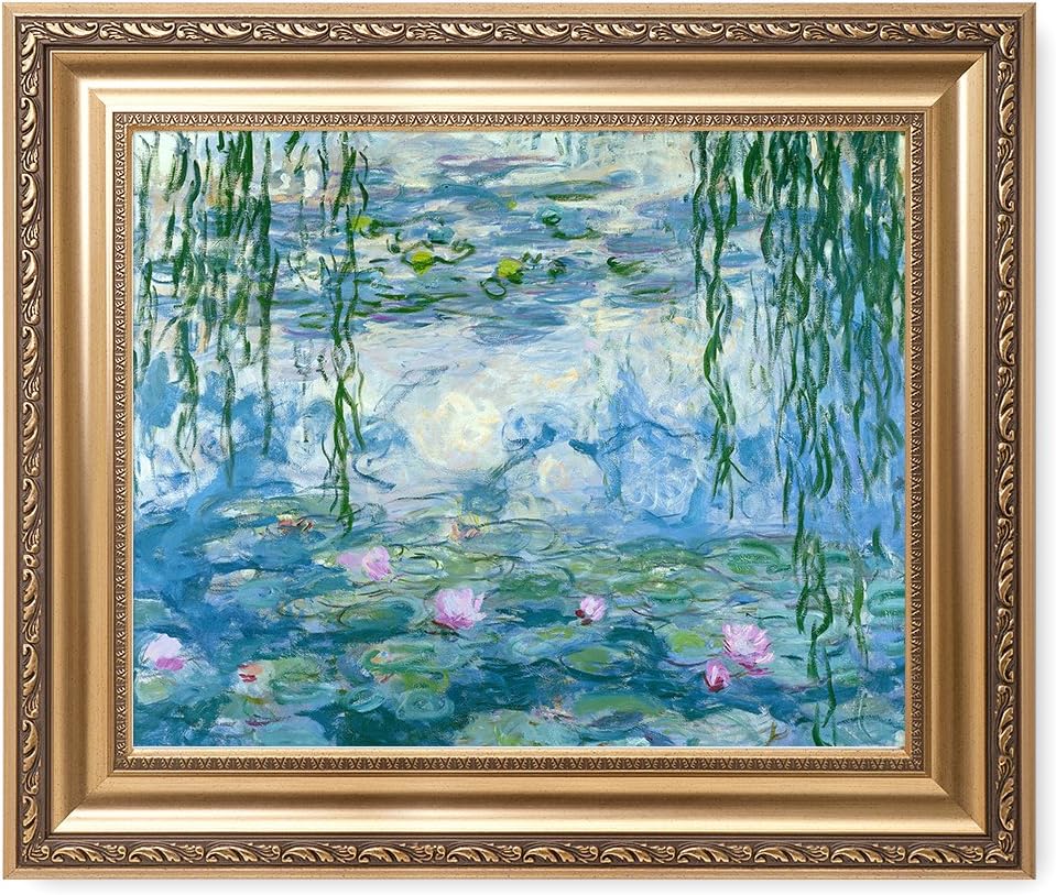 DECORARTS - Water Lilies 1916-1919, Claude Monet Art Reproduction. Giclee Print& Museum Quality Framed Art for Wall Decor.