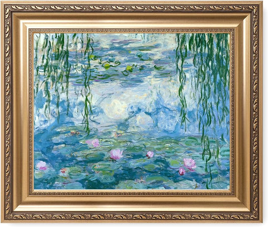 DECORARTS - Water Lilies 1916-1919, Claude Monet Art Reproduction. Giclee Print& Museum Quality Framed Art for Wall Decor.