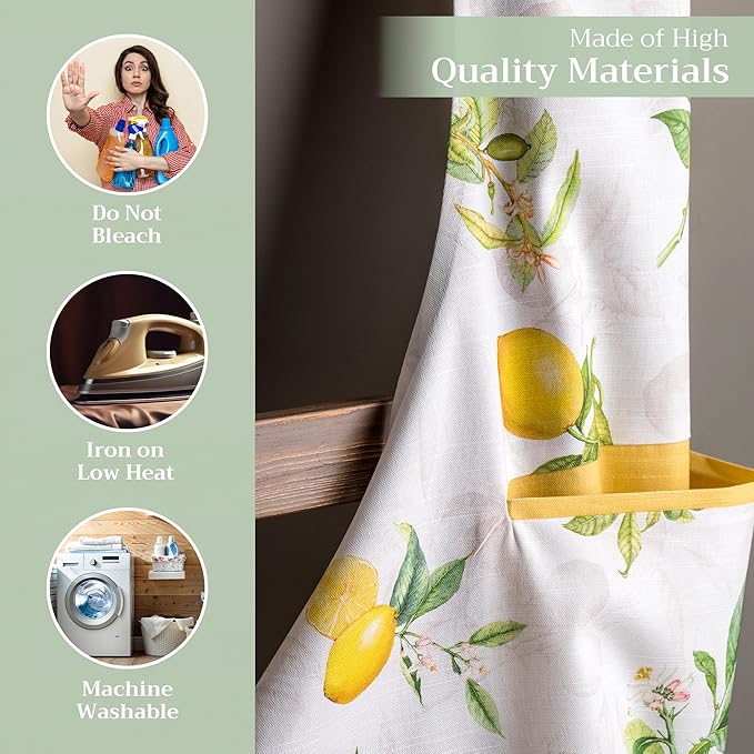 Maison d' Hermine 100% Cotton Apron for women with Pocket Kitchen Chef Apron for Men Cooking Gardening Server Waitress