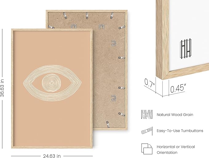 HAUS AND HUES Woman Drawing Line Art Wall Decor (24.00" X 36.00", Beige Framed, Eye of Sauron)