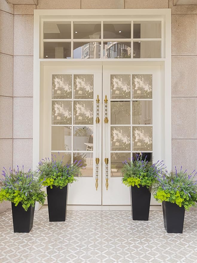 PARTY JOY 17 Bunches Fake Plants Outdoor, Fake Bushes UV Resistant Artificial Flowers Greenery Shrubs Faux Greenery for Outdoor Garden Patio Front Porch Yard Decor