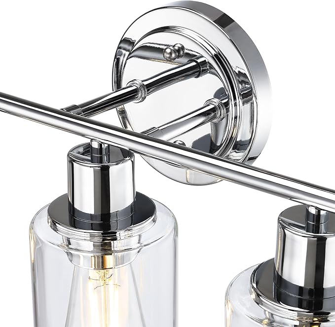 3-Light Bathroom Light Fixtures Over Mirror,Chrome Vanity Lights for Bathroom Cabinet, 3 Bulb Chrome Wall Sconce Light Fixture for Sink
