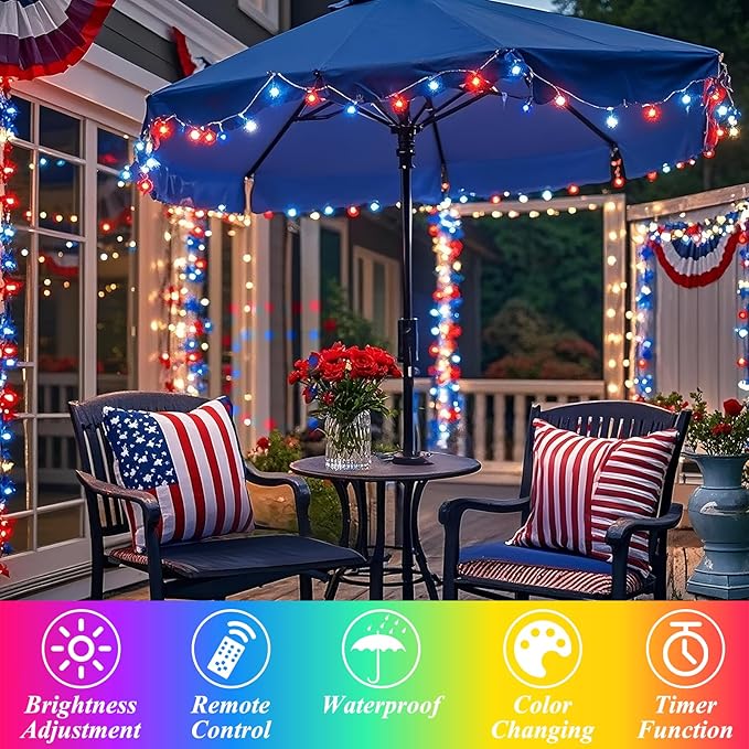 LitHome Color Changing Christmas Lights, 34 Colors 66Ft 200 LED Christmas String Lights with Remote Timer, Connectable Plug in Halloween String Light Outdoor for Xmas Tree Indoor Party Fall Decoration