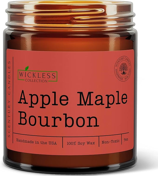Wickless Candles for Candle Warmer Lamp, Many Scents to Choose, 100% Non-Toxic Soy Wax, Scented Candle Melts for Warming Plate, Handmade in The USA (Apple Maple Bourbon)