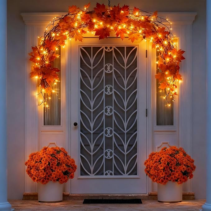 Artificial Flowers UV Resistant Outdoor,12 Bundles Faux Plants for Fall Halloween Thanksgiving Christmas Patio Porch Decor, No Fade Fake Window Box Greenery for Home Wedding Walkway Decoration