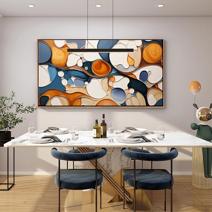 Paintings - Large Abstract Canvas Art - Framed Decor for Living Room, Bedroom, Office - Modern Colorful Artwork, Bedroom Aesthetic Wall Decorations, Oil Painting