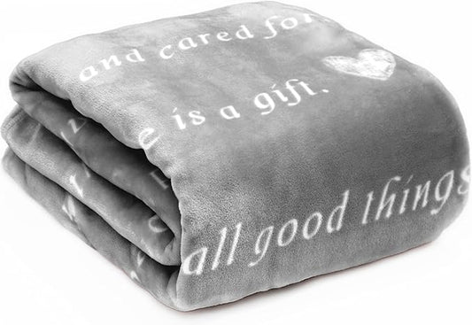WOLF CREEK BLANKET - Single Layer Fleece Light and Love Compassion Blanket- Positivity Courage and Affirmations Get Well Gift, Plush Healing Thoughts Love Hope & Comfort