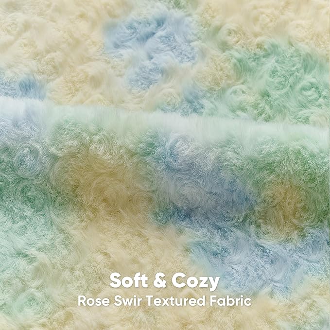 FUTEI Green Decorative Throw Pillow Covers 12x20 Inch Set of 2,Soft Cozy Colorful Rose Swirl Texture Pillowcase,Modern Home Decor for Couch Sofa Bed Living Room