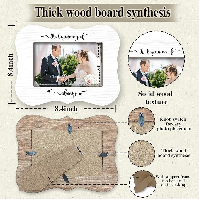 Engagement Photo Frames -Together Is Our Favorite Place To Be - 2025 Couple Frames, for 4 x 6 horizontal photo, Wedding Gifts For Newlyweds, for Family bedroom Decoration - A06