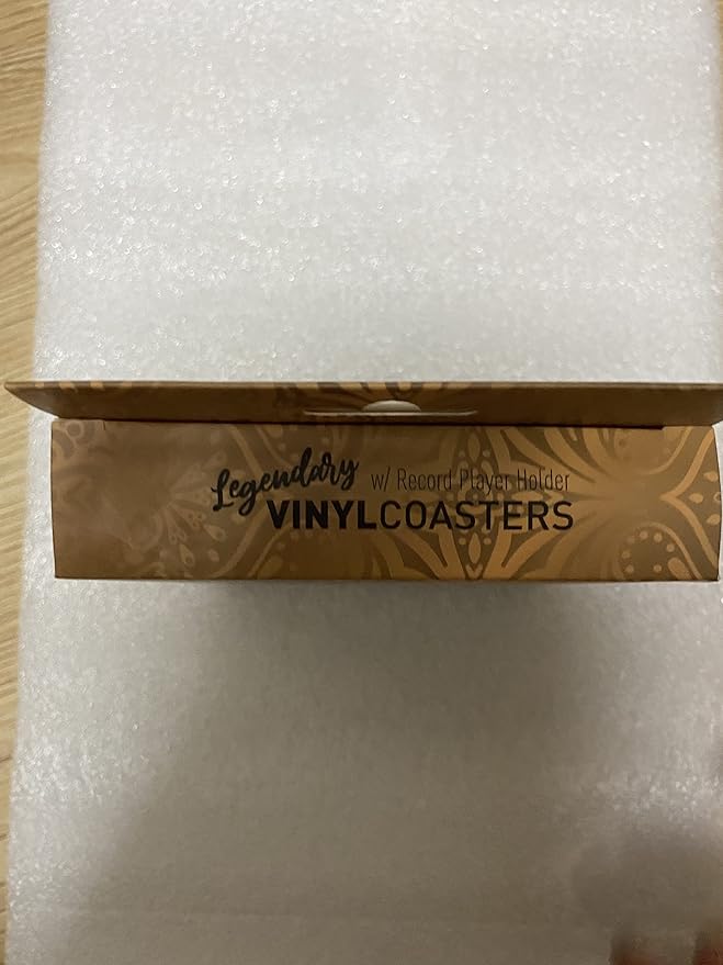 Valdivia Retro Vinyl Record Coasters with Player, 6 Pcs Music Coasters for Drinks, Bars, Cool Apartment Decor and Funny Housewarming Gifts New Home Presents for Music Lovers, Birthday Gifts for Men