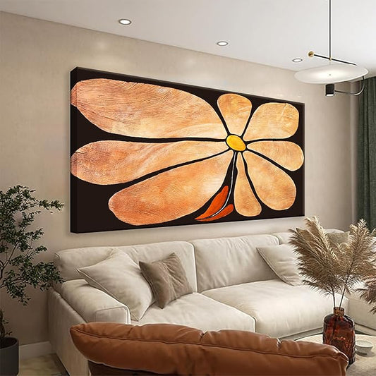 TAIJXAGSG Canvas Art Wall Decor Brown Flowers Abstract Wall Art For Living Room Picture Modern Landscape Abstract Art Painting Home Wall Decor 24"X 48" Bedroom Office Artwork
