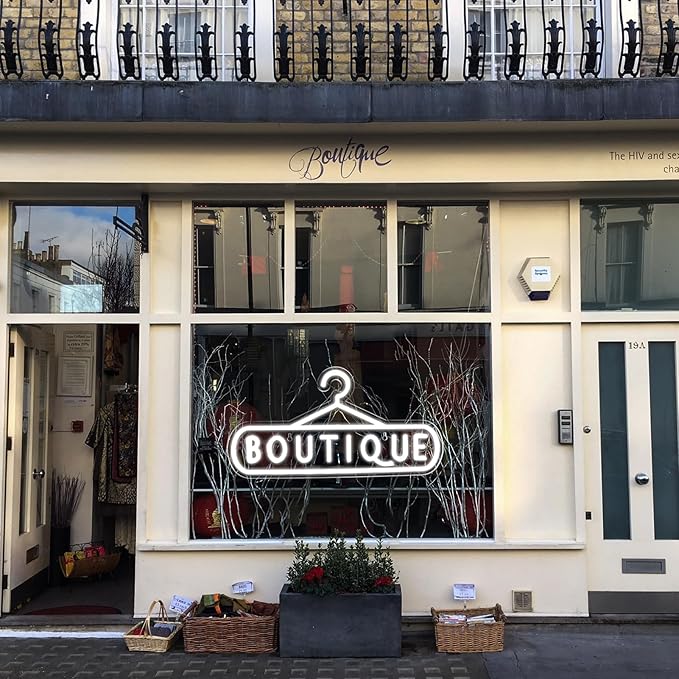 Balanar Boutique Neon Signs for Wall Decor Led Business Signs Suitable for Boutique Shops Christmas Birthday Party Gift Led Art Wall Hanging Decorative Lights Unique Gift