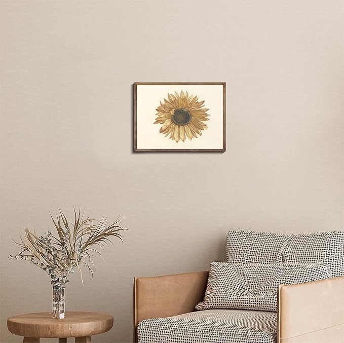RETRART Vintage Sunflower Wall Art, Antique Sunflower Sketch Art - Botanical Drawing - Summer Farmhouse Decor, 8" x 10" Unframed Canvas Prints for Bedroom Living Room Bathroom Wall Decor