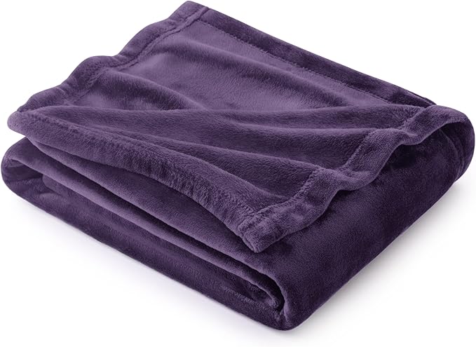 Bedsure GentleSoft Fleece Throw Blanket Purple - 300GSM Blankets for Couch, Sofa, Bed, Soft Lightweight Plush Cozy Throws for Toddlers, 50x60 inches