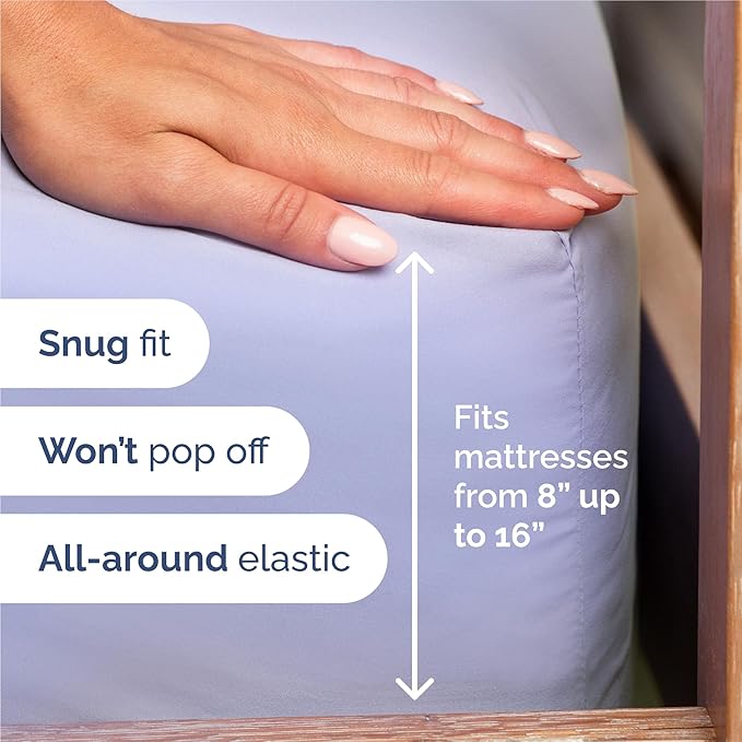 King Size 4 Piece Sheet Set - Comfy Breathable & Cooling Bed Sheets Set - Hotel Luxury Bedding for Women, Men, Kids, Teens, Boys & Girls - Deep Pockets, Ultra-Soft, Wrinkle Free - Oeko-Tex - Lavender