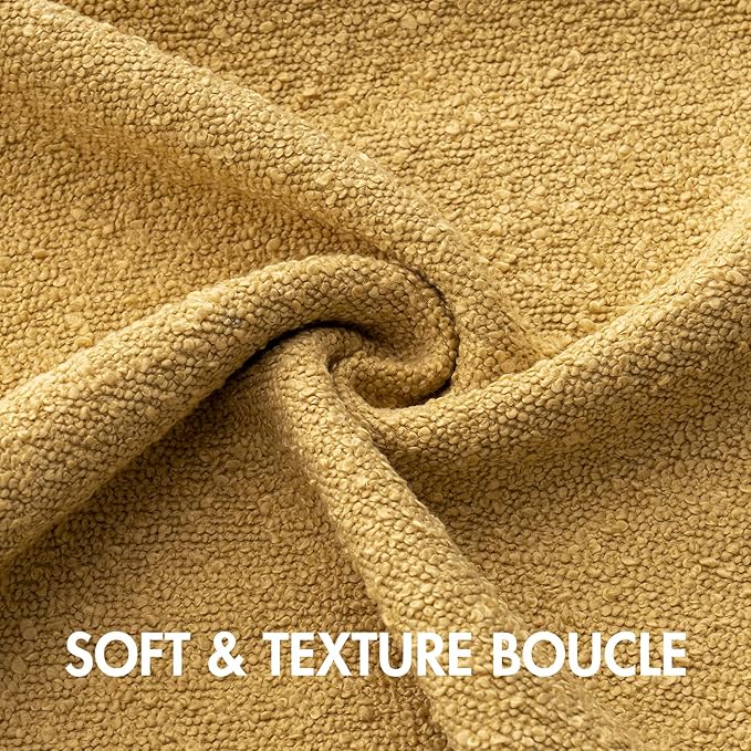 MIULEE 18x18 Inch Decorative Pillow Covers for Couch Bed Set of 2 Textured Boucle Neutral Throw Pillows Gold Accent Solid Cushion Pillowcase Cozy Soft Sofa Livingroom Home Decor