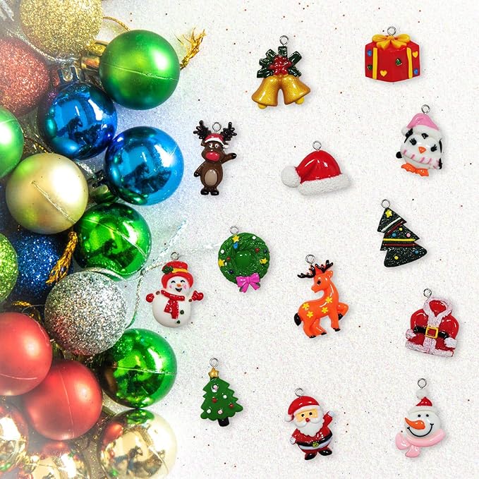 30pcs Mini Christmas Ornaments for Mini Tree Decorations Small Christmas Ornaments Resin Miniatures for Craft Christmas Decor