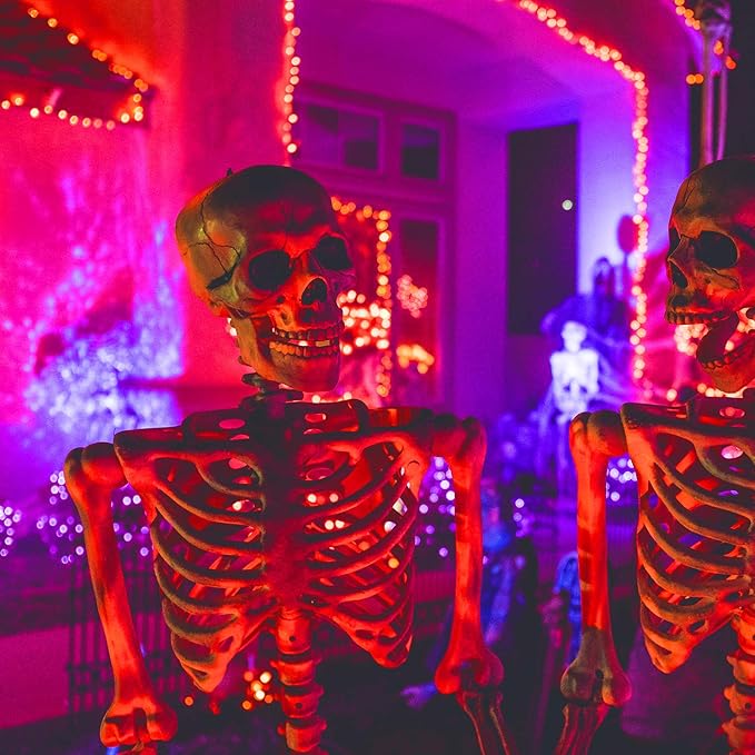 Halloween Purple Fairy String Lights: 12 Pack 7 Ft 20 LED Battery Operated Firefly Lights on Black Wire Starry Moon Lights for DIY Party Bedroom Patio