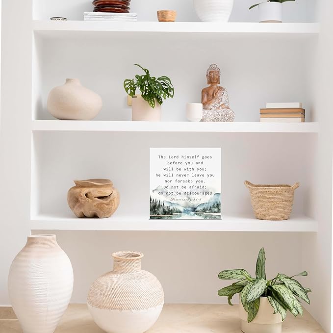 Christian Gifts, ‘The Lord Himself Goes Before You And~’ Wooden Box Sign, Christian Home Décor, Thanksgiving, Christmas Gifts, Christian Decorations, Gifts for Family, Friends, etc.(052)