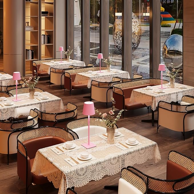 2 Pack Cordless Table Lamps, 3 Colors Stepless Dimming, 5000mAh Rechargeable Battery LED Desk Lamp for Bedroom/Couple Dinner/Desk/Cafe/Dining Room/Terrace