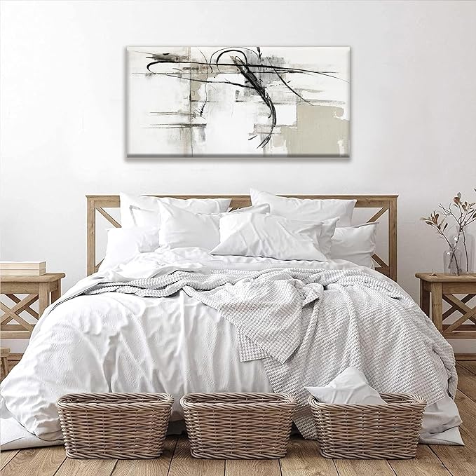 Tsomzxng Abstract Canvas Wall Art Decor Artwork Modern Paintings Wall Decorations Maximalist Black Line Wall Art Prints For Wall Bedroom Kitchen Office Artwork Ready To Hang 20"×40"