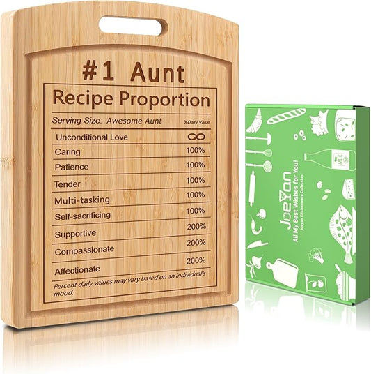 Joeyan Anut Birthday Recipe Cutting Board Gift from Niece Nephew, Personalized Engraved Kitchen Present Christmas, Large Size, Heavy Duty, 16x12x0.8"