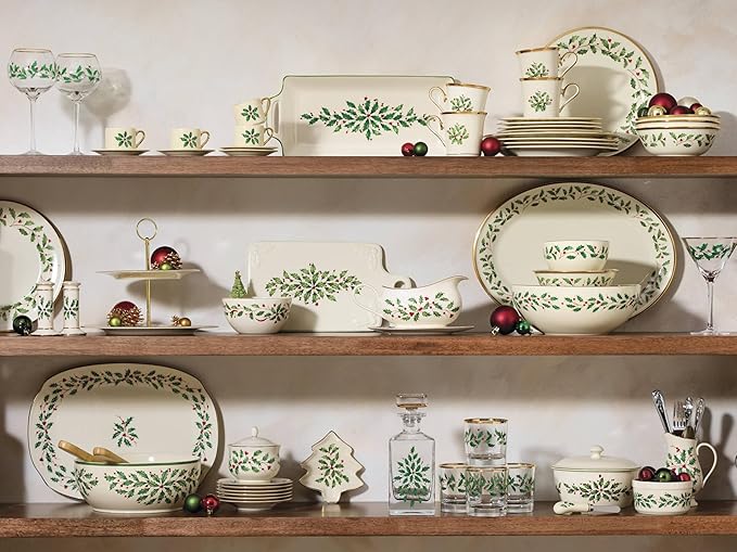 Lenox 893172 Holiday 12-Piece Plate and Bowl Set, Christmas Dinnerware, Hosting