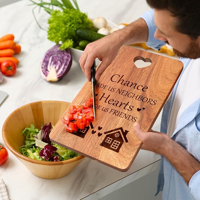 Neighbor Gifts Wooden Charcuterie Boards Cool Housewarming Christmas Presents for Neighbors Friends Thank You Welcome Gifts for New Neighbors Cutting Board Appreciation Xmas Neighborly Gifts
