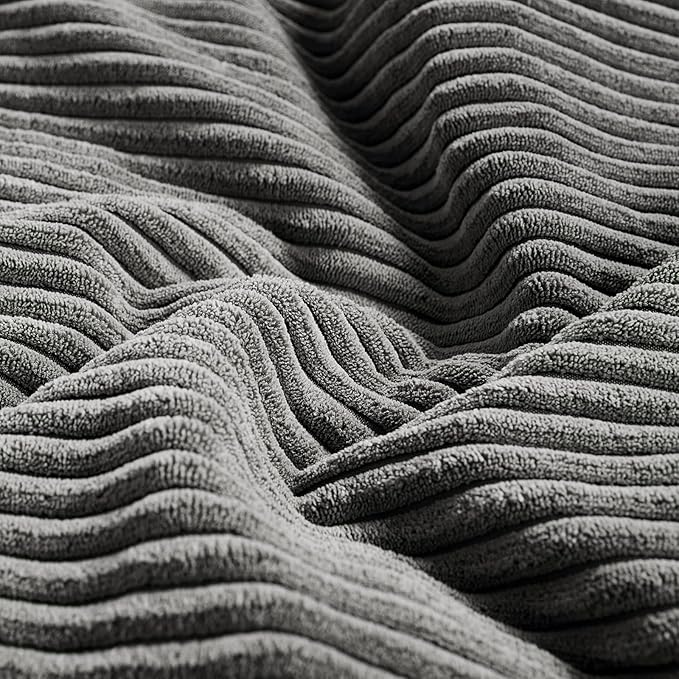 Fancy Homi 4 Packs Dark Gray Decorative Throw Pillow Covers 20x20 Inch for Living Room Couch Bed Sofa, Farmhouse Boho Home Decor, Soft Cross Corduroy Patchwork Accent Square Cushion Case 50x50 cm