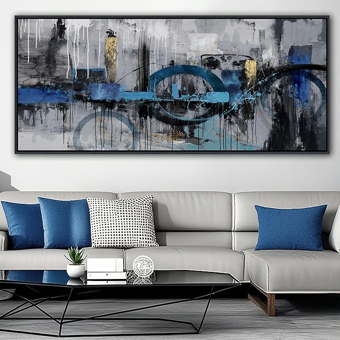 KLAKLA Extra Large Wall Art 86x29 Inches - Abstract Huge Canvas Picture Wall Decor Living Room Oversized Artwork for Walls Bedroom Office Decoration Modern Frame Wall Art