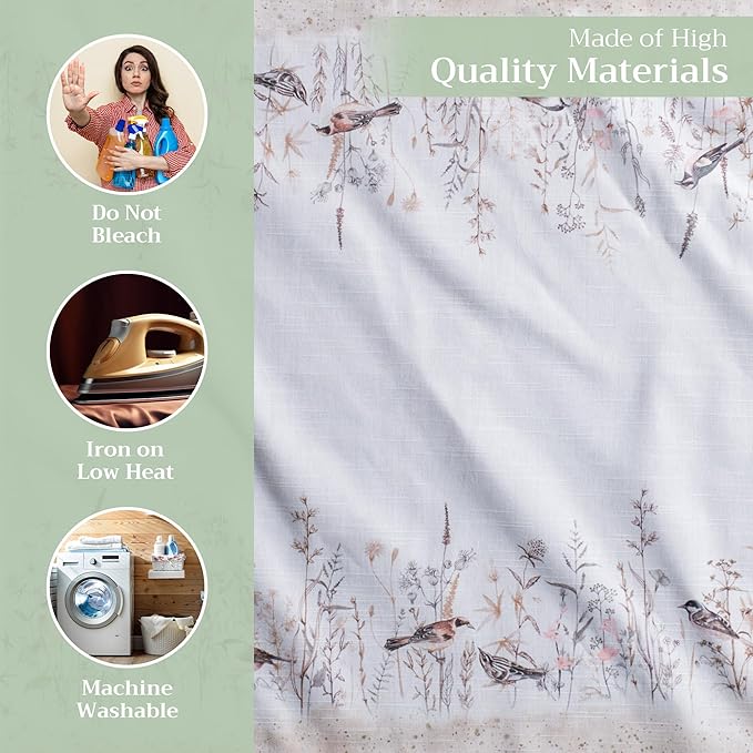 Maison d' Hermine Cloth Napkins Set of 4 100% Cotton Everyday Reusable Square Napkins Cloth Washable, Dinner, Party, Wedding, Restaurant, Spring/Summer (Meadow Florals - Brown, 20" x 20")