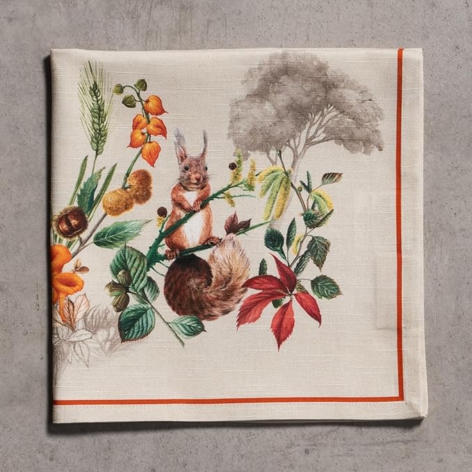 Maison d' Hermine Cloth Napkins Set of 4 100% Cotton Everyday Reusable Square Napkins Cloth Washable, Dinner, Party, Wedding, Restaurant (Recolte, 20" x 20")