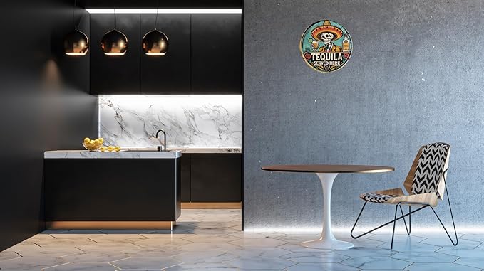 Skull Decor Vintage Round Metal Sign Wall Art Ideal for Bedrooms Living Rooms Bars Cafes Garages Gift for Friends and Family 8x8 In