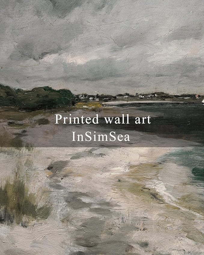 InSimSea Square Framed Canvas Wall Art, Room Decor Scenery Clouds Coastal Seaside Canvas Oil Painting Home Wall Decor Artwork, Classical Art Prints Decor for Living Room, Bedroom, Office 12"x12"